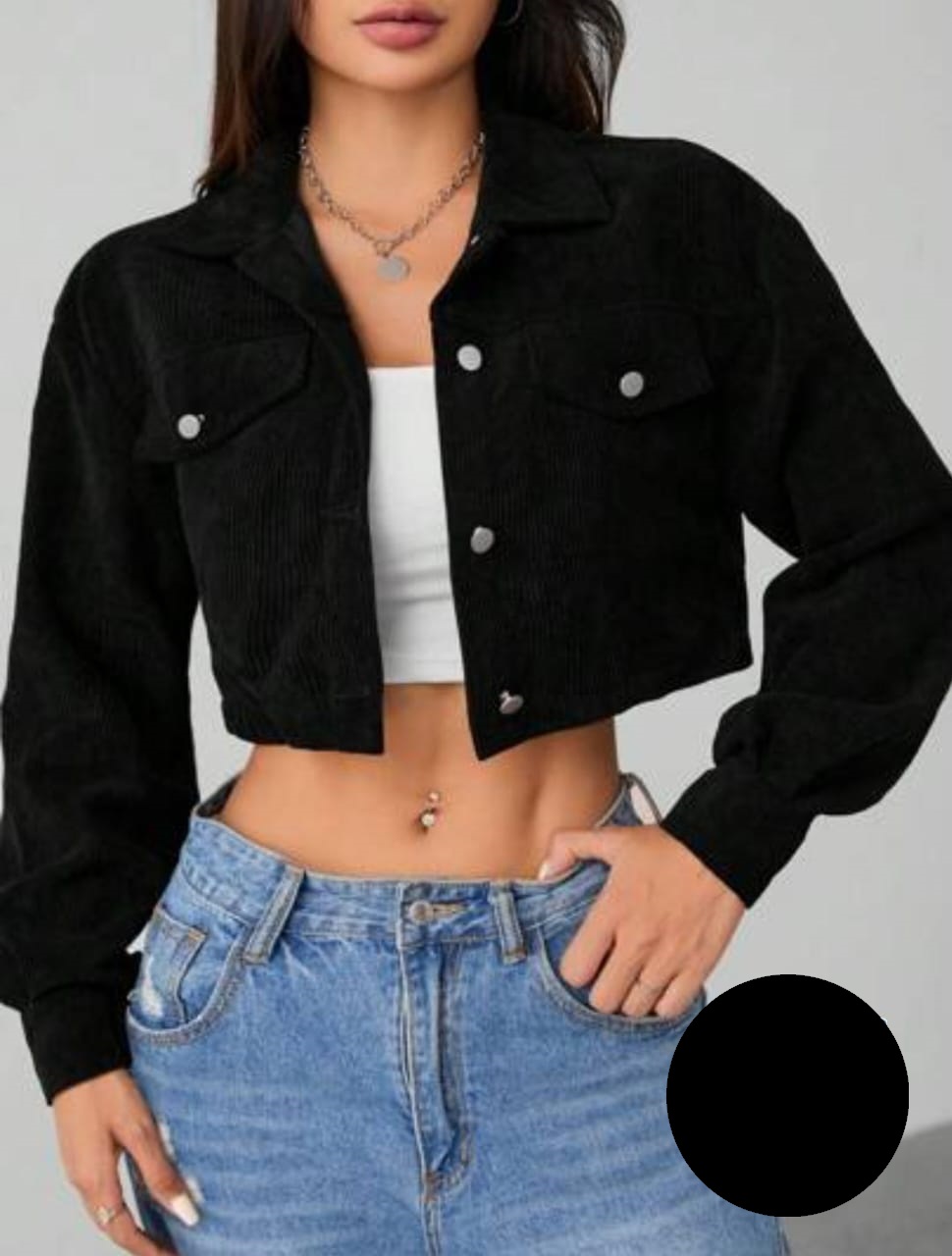 Black denim jacket