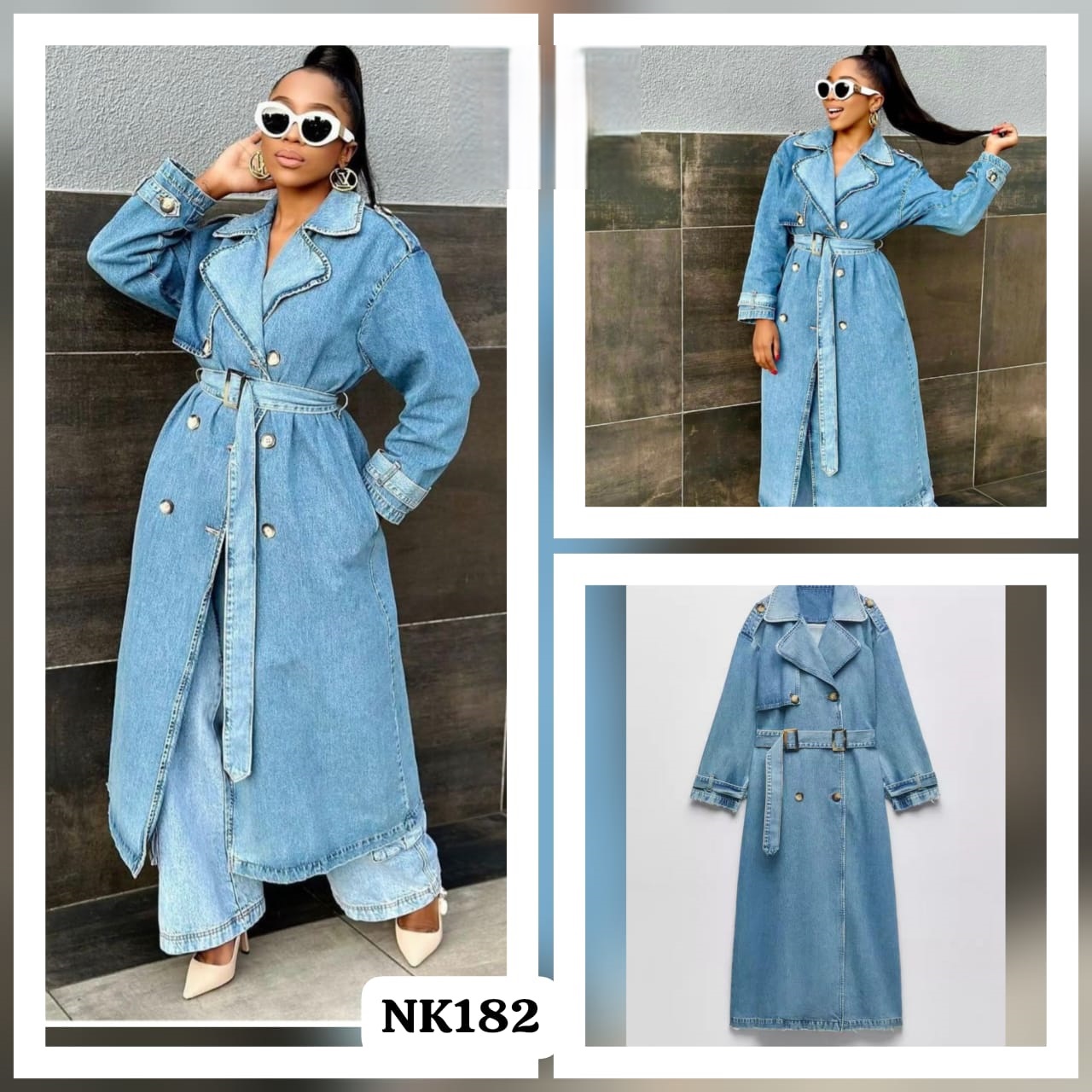 long blue denim coat