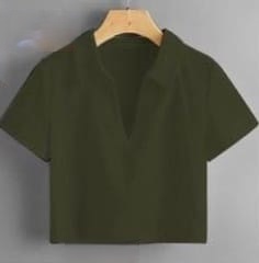 V notch crop top