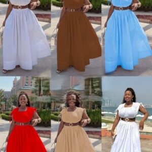 Maxi belt dress